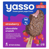 Yasso Frozen Greek Yogurt Indulgent Strawberry Chocolate Crunch - 10.6 fl oz/4ct