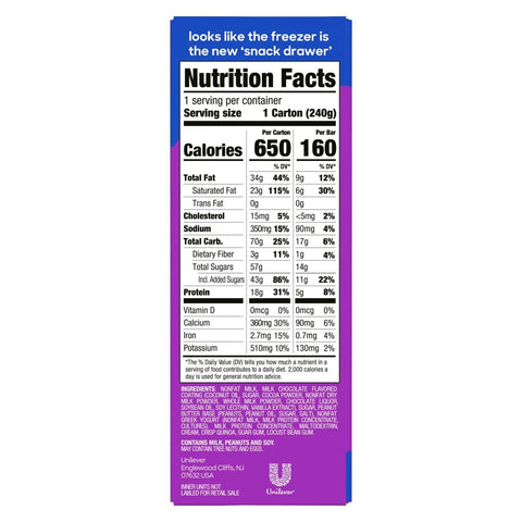 Yasso Frozen Greek Yogurt Indulgent Peanut Butter Dark Chocolate Crunch - 4ct