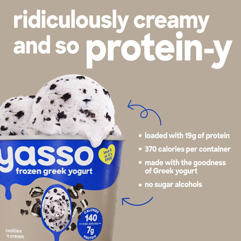 Yasso Cookies & Cream Frozen Greek Yogurt - 14 fl oz