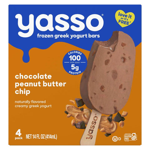 Yasso Frozen Greek Yogurt - Chocolate Peanut Butter Chip Bars - 4pk/14 fl oz