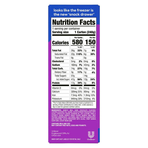 Yasso Frozen Greek Yogurt Indulgent Fudge Chocolate Crunch - 10.6 fl oz/4ct