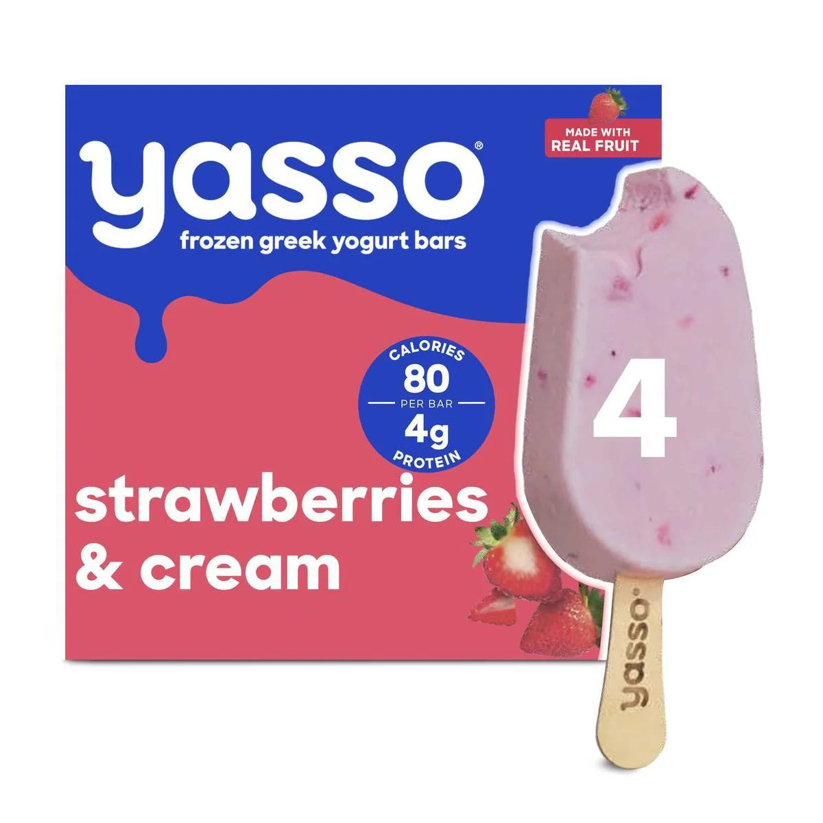 Yasso Frozen Greek Yogurt Strawberry and Cream Bars - 4pk/14 fl oz