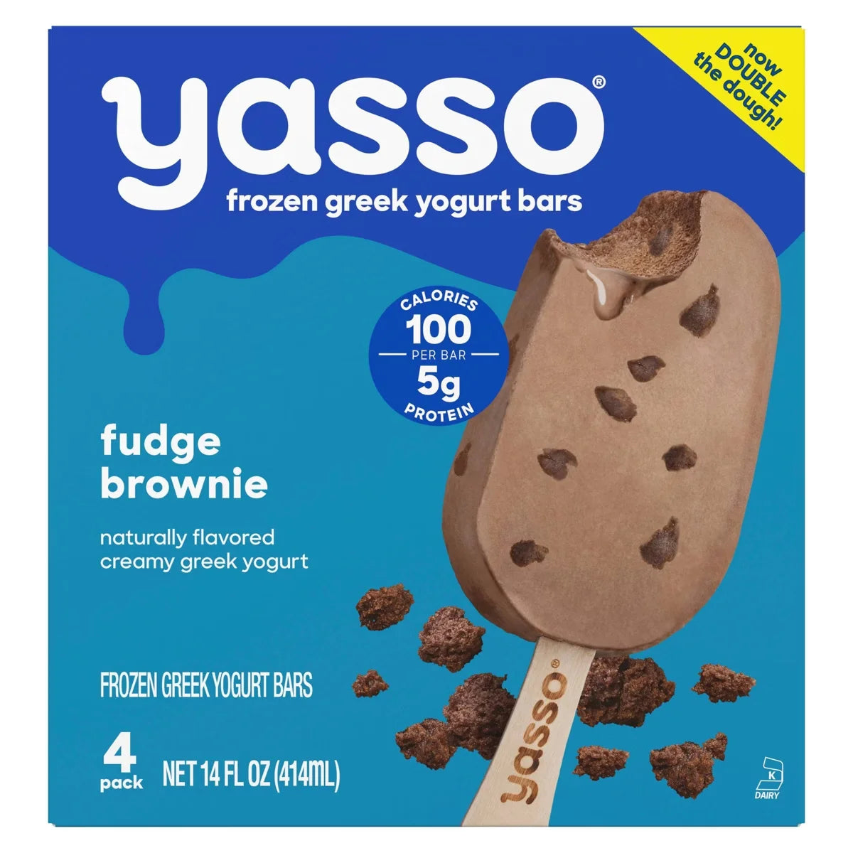 Yasso Frozen Greek Yogurt - Fudge Brownie Bars - 4ct