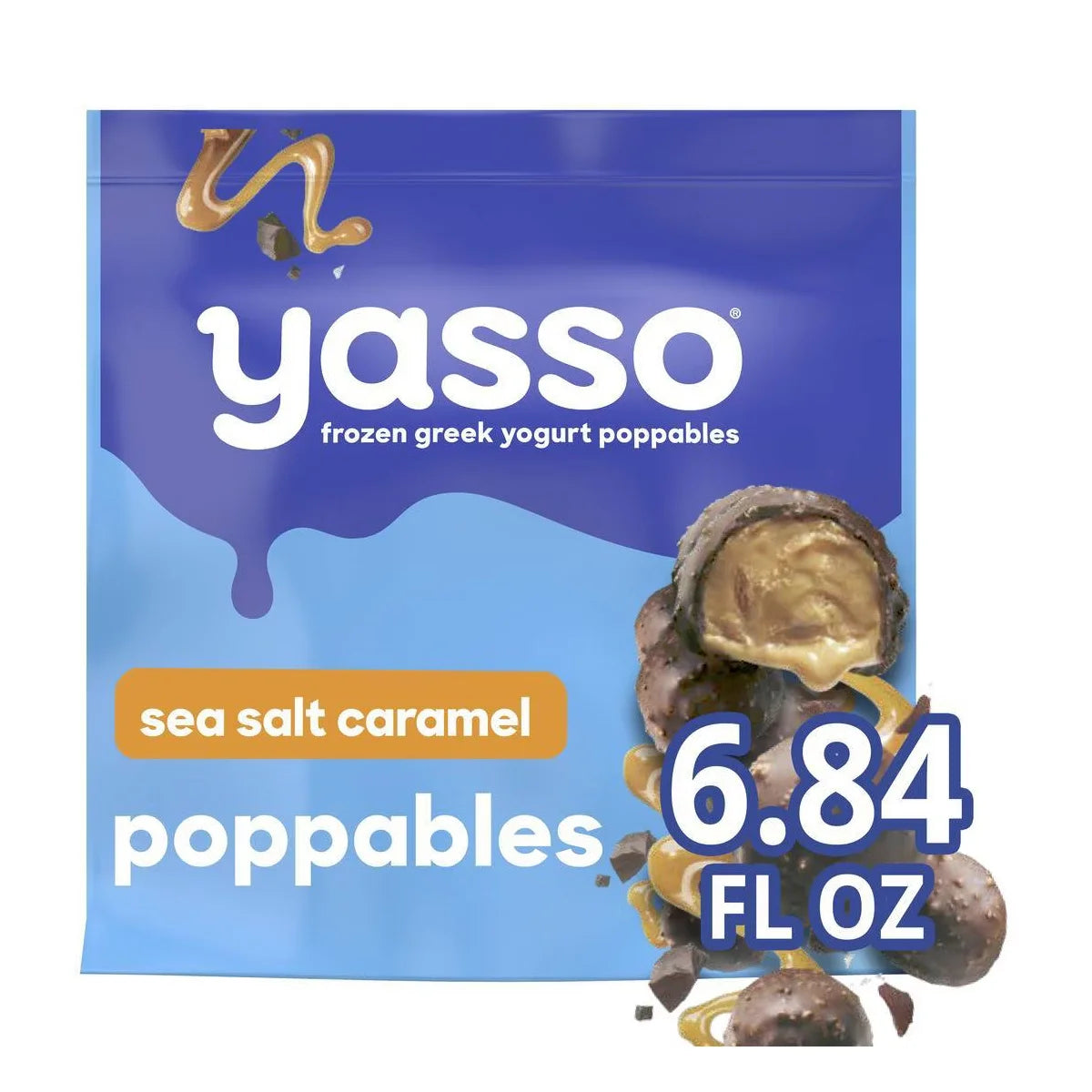 Yasso Frozen Greek Yogurt - Sea Salt Caramel Poppables - 6.84 fl oz