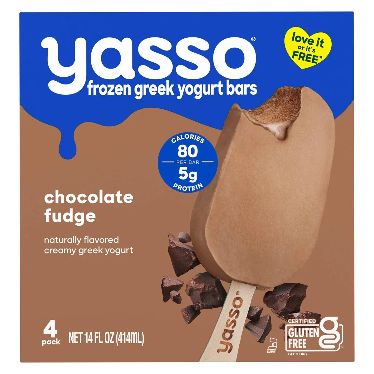 Yasso Frozen Greek Yogurt - Chocolate Fudge Bars - 4pk/14 fl oz