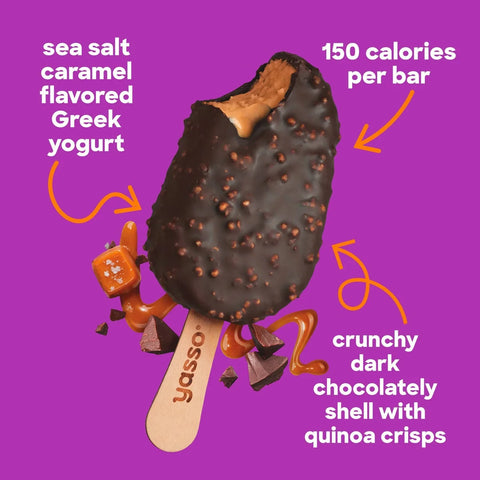 Yasso Frozen Greek Yogurt Indulgent Caramel Dark Chocolate Crunch - 4ct