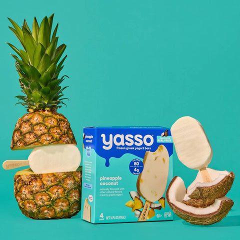 Yasso Frozen Greek Yogurt Creamy Pineapple Coconut Bars - 14 fl oz/4ct