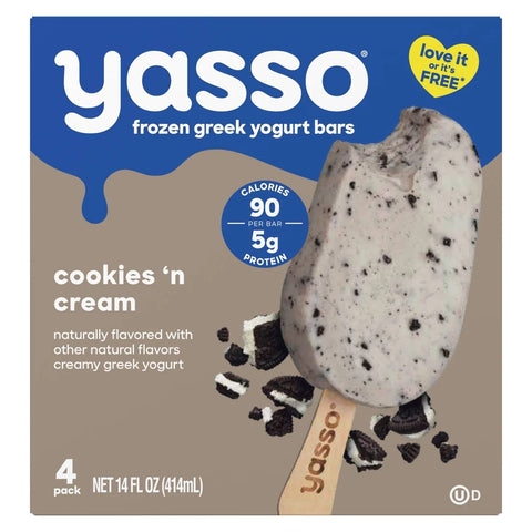 Yasso Frozen Greek Yogurt - Cookies 'n Cream Bars - 4ct