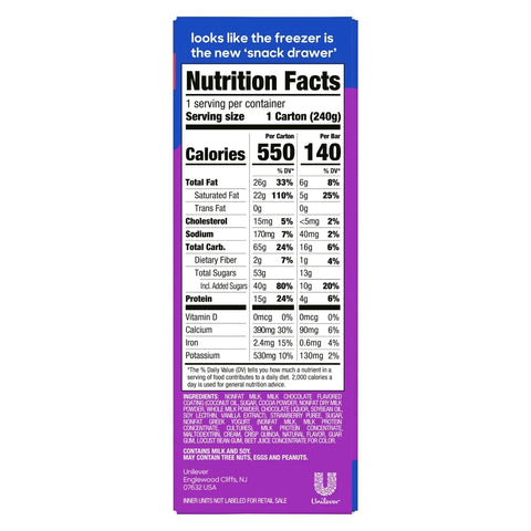 Yasso Frozen Greek Yogurt Indulgent Strawberry Chocolate Crunch - 10.6 fl oz/4ct