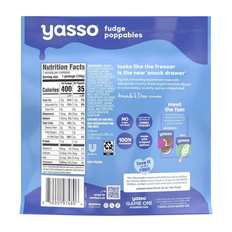 Yasso Frozen Greek Yogurt Fudge Poppables - 6.84 fl oz