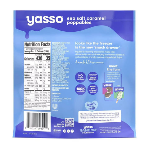 Yasso Frozen Greek Yogurt - Sea Salt Caramel Poppables - 6.84 fl oz