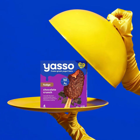 Yasso Frozen Greek Yogurt Indulgent Fudge Chocolate Crunch - 10.6 fl oz/4ct