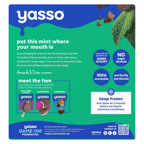 Yasso Frozen Greek Yogurt - Mint Chocolate Chip Bars - 4pk/14 fl oz