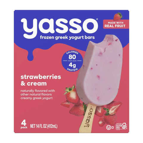 Yasso Frozen Greek Yogurt Strawberry and Cream Bars - 4pk/14 fl oz