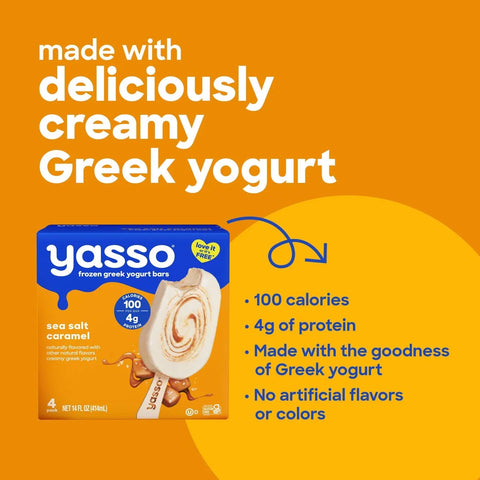 Yasso Frozen Greek Yogurt - Sea Salt Caramel Bars - 4pk/14 fl oz