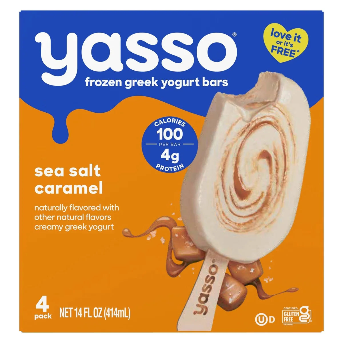 Yasso Frozen Greek Yogurt - Sea Salt Caramel Bars - 4pk/14 fl oz