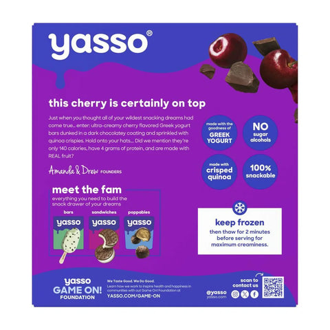 Yasso Frozen Greek Yogurt Cherry Chocolate Crunch - 10.6 fl oz/4ct