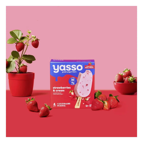 Yasso Frozen Greek Yogurt Strawberry and Cream Bars - 4pk/14 fl oz