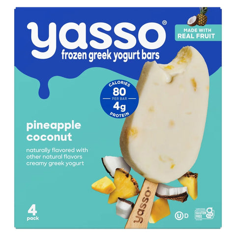 Yasso Frozen Greek Yogurt Creamy Pineapple Coconut Bars - 14 fl oz/4ct