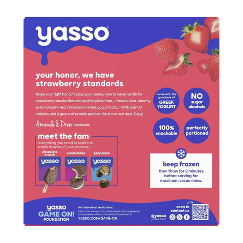 Yasso Frozen Greek Yogurt Strawberry and Cream Bars - 4pk/14 fl oz